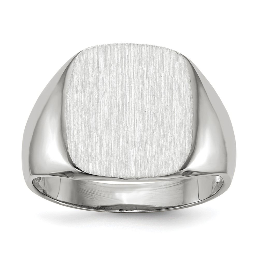 10k White Gold 14.5×13.5mm Open Back Men’s Signet Ring