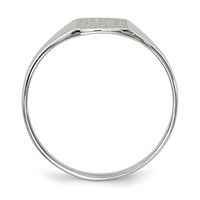 14K White Gold 7.0x8.5mm Cushion Closed Back Signet Ring view 2