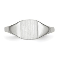 14K White Gold 7.0x8.5mm Cushion Closed Back Signet Ring view 4