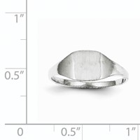 14K White Gold 7.0x8.5mm Cushion Closed Back Signet Ring view 5