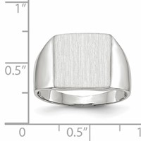 14K White Gold 13.0x13.0mm Square Closed Back Signet Ring view 5
