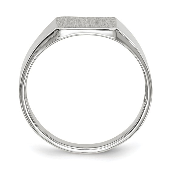 14k White Gold 8.5x9.5mm Square Open Back Signet Ring