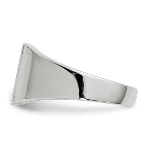 14k White Gold 8.5x9.5mm Square Open Back Signet Ring