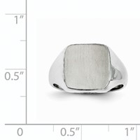 14K White Gold 8.5x9.5mm Square Open Back Signet Ring view 4