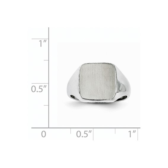 14k White Gold 8.5x9.5mm Square Open Back Signet Ring