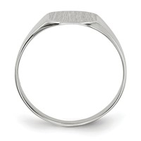 14K White Gold 8.5x 8.5mm Cushion Closed Back Signet Ring view 2