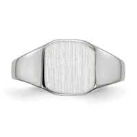 14K White Gold 8.5x 8.5mm Cushion Closed Back Signet Ring view 4
