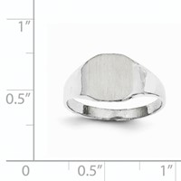 14K White Gold 8.5x 8.5mm Cushion Closed Back Signet Ring view 5