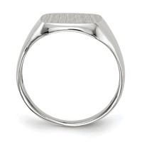 14K White Gold 11.0x 10.5mm Octagon Closed Back Mens Signet Ring view 2
