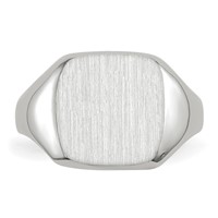 14K White Gold 11.0x 10.5mm Octagon Closed Back Mens Signet Ring view 4