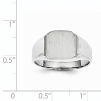 14K White Gold 11.0x 10.5mm Octagon Closed Back Mens Signet Ring view 5
