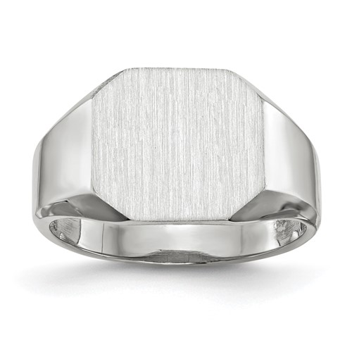 10k White Gold 11.0x10.5mm Closed Back Men's Signet Ring