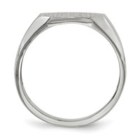 14K White Gold 11.0x 11.0mm Octagon Open Back Mens Signet Ring view 2