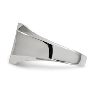 14K White Gold 11.0x 11.0mm Octagon Open Back Mens Signet Ring view 3