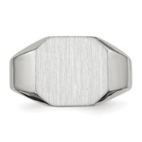 14K White Gold 11.0x 11.0mm Octagon Open Back Mens Signet Ring view 4