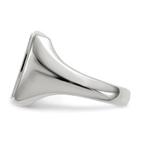 14K White Gold 13.0x15.0mm Rectangle Closed Back Mens Signet Ring view 3