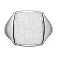 14K White Gold 13.0x15.0mm Rectangle Closed Back Mens Signet Ring view 4