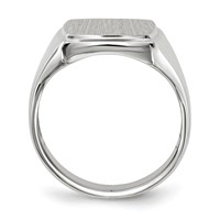14K White Gold 13.0x 15.0mm Rectangle Open Back Mens Signet Ring view 2