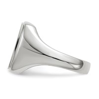 14K White Gold 13.0x 15.0mm Rectangle Open Back Mens Signet Ring view 3