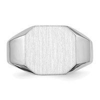 14K White Gold 12.5x11.5mm Octagon Open Back Signet Ring view 4