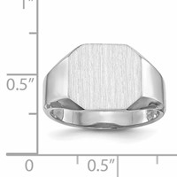 14K White Gold 12.5x11.5mm Octagon Open Back Signet Ring view 5