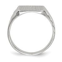 14K White Gold 9.0x 10.0mm Rectangle Closed Back Signet Ring view 2
