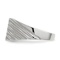14K White Gold 9.0x 10.0mm Rectangle Closed Back Signet Ring view 3