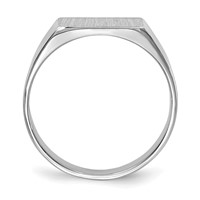 14K White Gold 10.5x5.5mm Rectangle Closed Back Signet Ring view 2