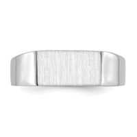 14K White Gold 10.5x5.5mm Rectangle Closed Back Signet Ring view 4