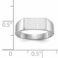 14K White Gold 10.5x5.5mm Rectangle Closed Back Signet Ring view 5