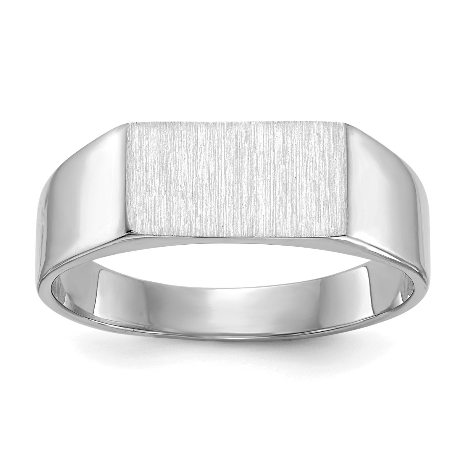 14k White Gold 10.5x5.5mm Closed Back Signet Ring (RS624)