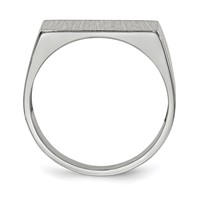 14K White Gold 16.5x 8.0mm Rectangle Closed Back Signet Ring view 2