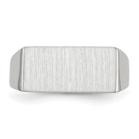 14K White Gold 16.5x 8.0mm Rectangle Closed Back Signet Ring view 4