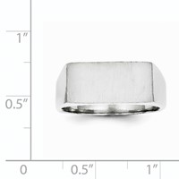 14K White Gold 16.5x 8.0mm Rectangle Closed Back Signet Ring view 5