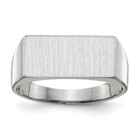 14K White Gold 16.5x 8.0mm Rectangle Closed Back Signet Ring view 1