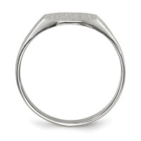 14K White Gold 9.0x 7.0mm Octagon Closed Back Signet Ring view 2