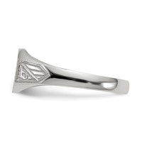 14K White Gold 9.0x 7.0mm Octagon Closed Back Signet Ring view 3