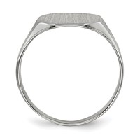 14K White Gold 10.5x 9.0mm Octagon Closed Back Signet Ring view 2