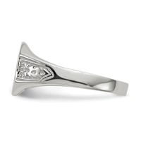 14K White Gold 10.5x 9.0mm Octagon Closed Back Signet Ring view 3