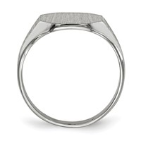 14K White Gold 11.0x 9.0mm Octagon Closed Back Signet Ring view 2