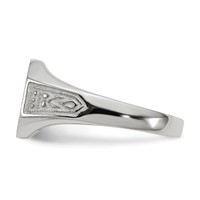 14K White Gold 11.0x 9.0mm Octagon Closed Back Signet Ring view 3