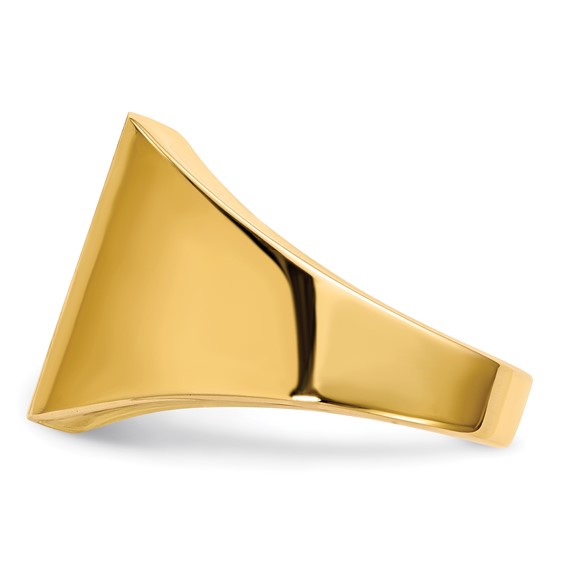 14k 13.5x15.0mm Rectangle Open Back Mens Signet Ring