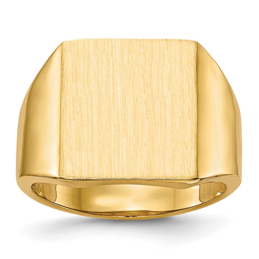 14k 15.0×13.5mm Open Back Mens Signet Ring