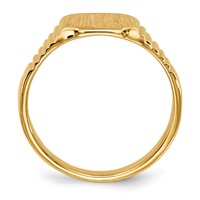 14K Yellow Gold 6.5x 6.0mm Closed Back Square Signet Ring, Size 2 view 2