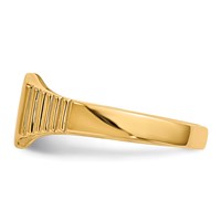 14K Yellow Gold 6.5x 6.0mm Closed Back Square Signet Ring, Size 2 view 3