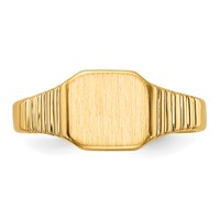 14K Yellow Gold 6.5x 6.0mm Closed Back Square Signet Ring, Size 2 view 4