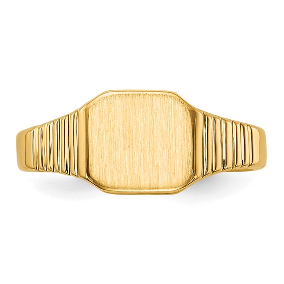 14k 6.5x6.0mm Closed Back Size 2 Baby Square Signet Ring
