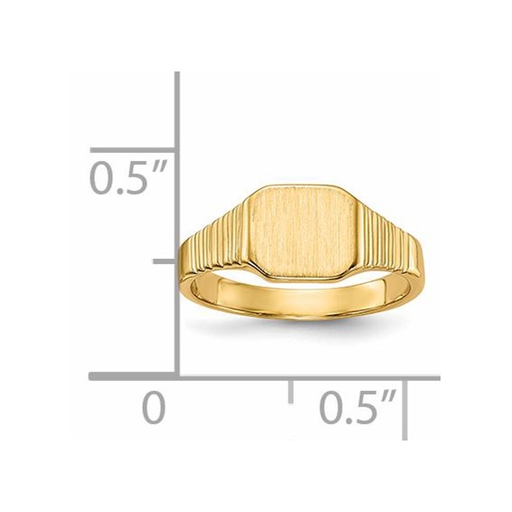14k 6.5x6.0mm Closed Back Size 2 Baby Square Signet Ring