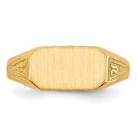 14K 8.5x5.0mm Closed Back Size 3 Octagonal Signet Ring view 4