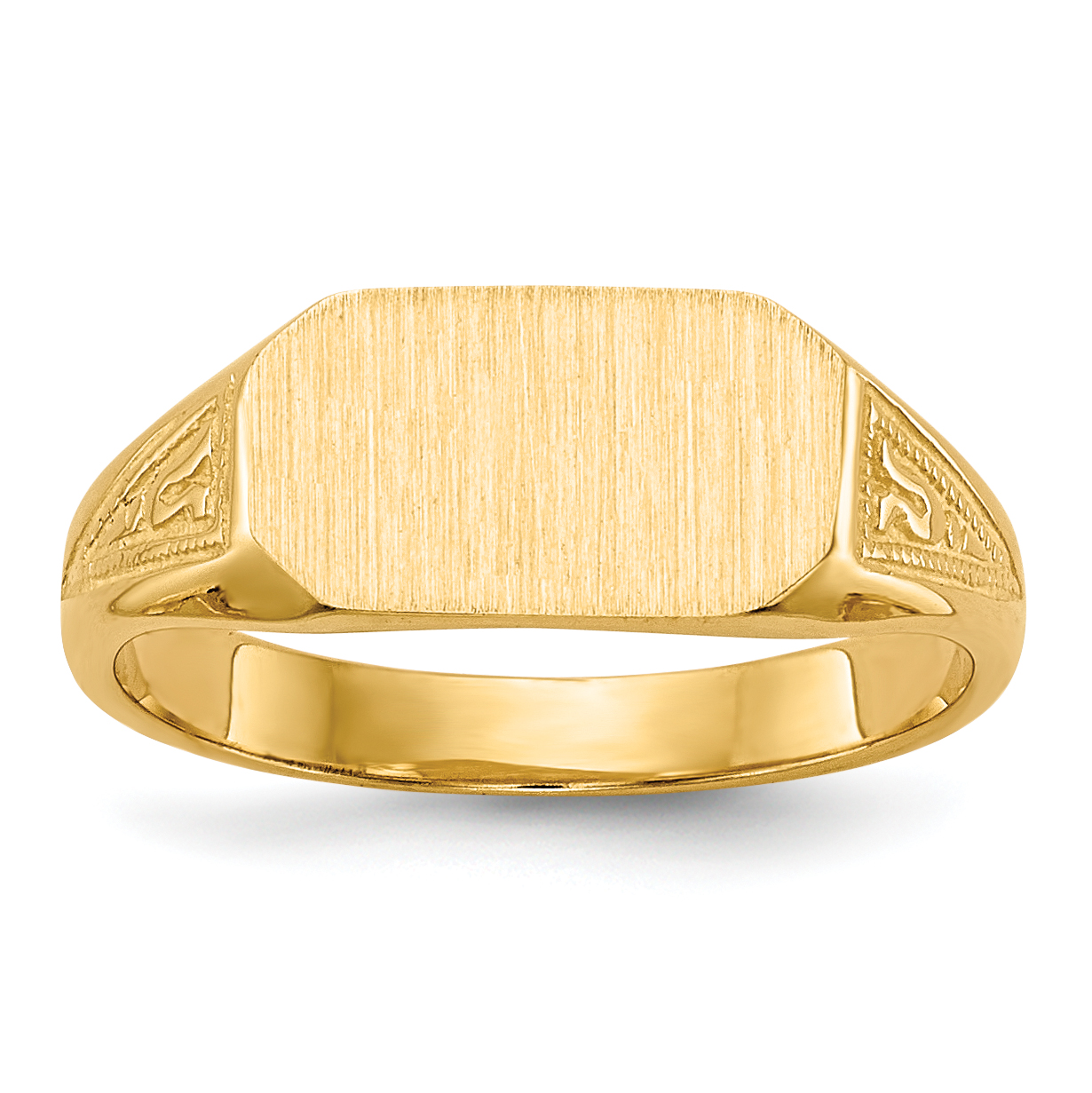 14k  8.5x5.0mm Closed Back Childs Signet Ring (RS638)